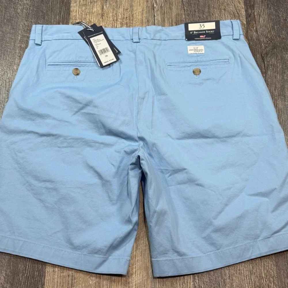 Vineyard Vines Mens 35 x 9 Breaker Shorts Jake Blue Stretch Chino 35 Whale NEW